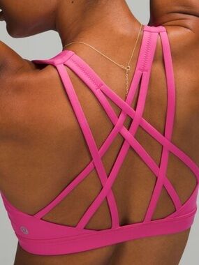 Lululemon Free to be Serene Sports Bra Pink Pilates Yoga C-D HTF 12
